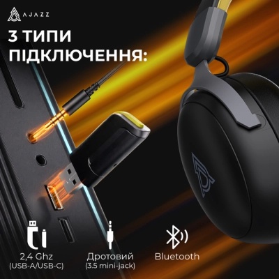 Навушники Ajazz AHM08 MAX 3-Mode Black (AHM08-MAX-BGY)