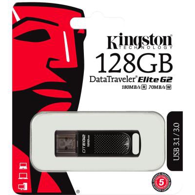 USB флеш накопитель Kingston 128GB DataTraveler Elite G2 Meta Black USB 3.1 (DTEG2/128GB)
