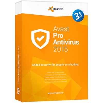 Программная продукция Avast Pro Antivirus 2015 3 ПК 1 год Base Box (4820153970298)