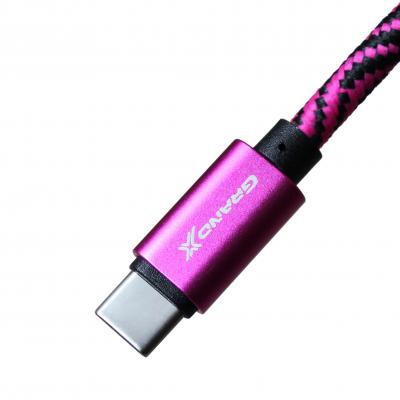 Дата кабель USB 2.0 AM to Type-C 1.0m Rose/Black Grand-X (FC05RSB)