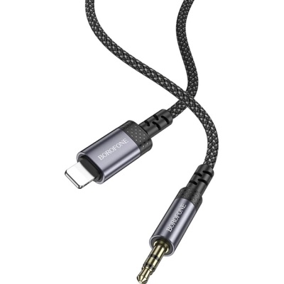 Кабель мультимедійний Lightning to 3.5mm M 1.0m grey BOROFONE (6941991118975)