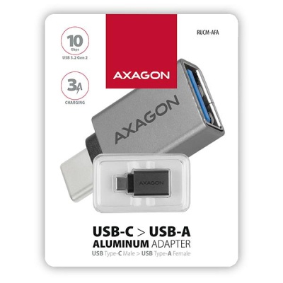Перехідник OTG USB 3.0 AF to USB-C gray AXAGON (RUCM-AFA)