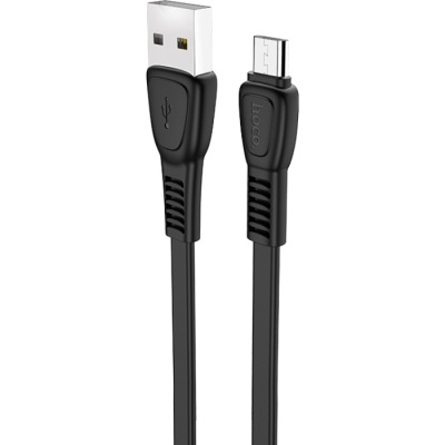 Дата кабель USB 2.0 AM to Micro 5P 1.0m 2.4A TPE X40 black HOCO (6931474711670)