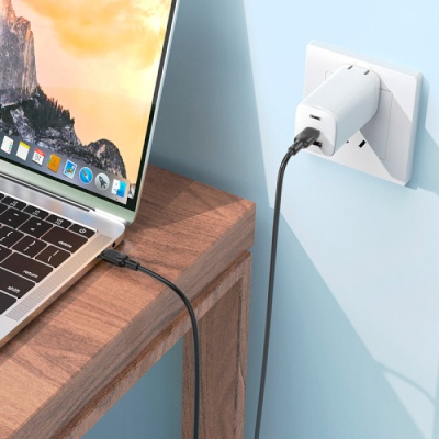Дата кабель USB-C to USB-C 2.0m 60W Lenny silicone BX113 black BOROFONE (6941991115516)
