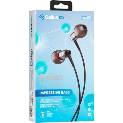 Наушники Gelius Air Proton GA-WE-002 Black with mic + button call answering (00000074838)