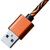 Дата кабель Grand-X USB - Type C, Cu, 1.5A, Orange/Black, 1m (FC05OB)