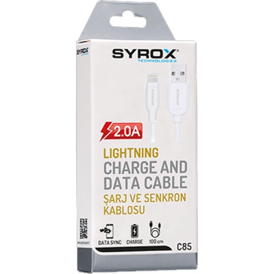 Дата кабель USB 2.0 AM to Lightning 1.0m Eco 2.0A Syrox (C85)