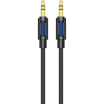 Кабель мультимедійний 3.5mm M to 3.5mm M 1.0m silicone black BOROFONE (6941991114373)