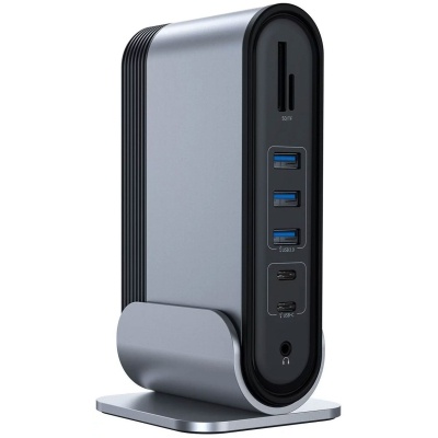 Концентратор Baseus USB3.2 Type-C to 2xHDMI/2xDP/2xUSB-C/3xUSB/RJ45/SD/TRRS 3.5mm/PD 100W + PA 16 in 1 (CAHUB-HG0G)