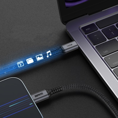 Дата кабель USB-C to USB-C 1.0m PD 100W black-grey Armorstandart (ARM69370)