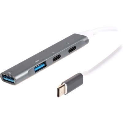 Концентратор Maxxter USB-C to 1xUSB 3.0 + 1xUSB 2.0 + 2xUSB-C (HU3C-4P-03)