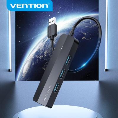 Концентратор Vention USB 3.0 to 3хUSB 3.0/RJ45 Gigabit black (CHNBB)