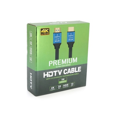 Кабель мультимедійний HDMI M to HDMI M 5.0m V2.0 4Kx2K black Merlion (YT-HDMI(M)/(M)4KV2.0-5.0m/19119)