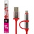 Дата кабель LogicPower 2 в 1 USB 2.0 -> micro USB -> Lightning R 1м красный /Retail (4107)