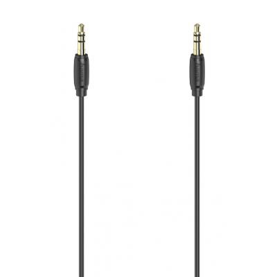 Кабель мультимедийный 3.5 mm Jack - 3.5 mm Jack Stereo Gold 1.5 m Black Hama (00205118)