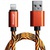 Дата кабель USB 2.0 AM to Lightning 1.0m Orange/Black Grand-X (FL05OB)