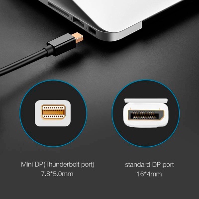 Кабель мультимедійний miniDisplayPort M to DisplayPort M 1.5m MD105 black UGREEN (10477)