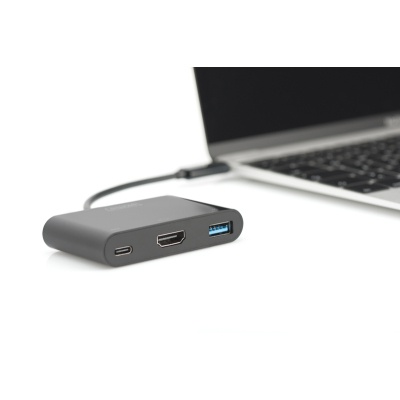 Перехідник USB-C to HDMA 2xUSB Digitus (DA-70855)