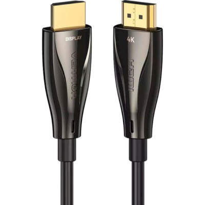 Кабель мультимедійний HDMI to HDMI 30.0m V2.0 Optical 4K 60Hz 18Gbps Dolby 7.1 PVC Black Zinc Alloy Vention (ALABT)