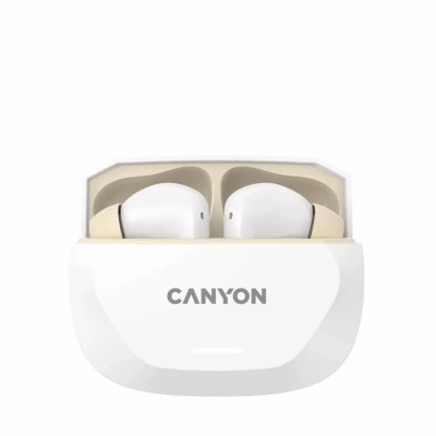 Навушники Canyon Hexagon 7 TWS ANC+ENC Wireless Charge White/Beige (CNS-TWS7WB)