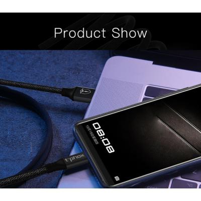 Дата кабель USB 2.0 AM to Type-C 1.2m Speed T-C810 Black T-Phox (T-C810 Black)
