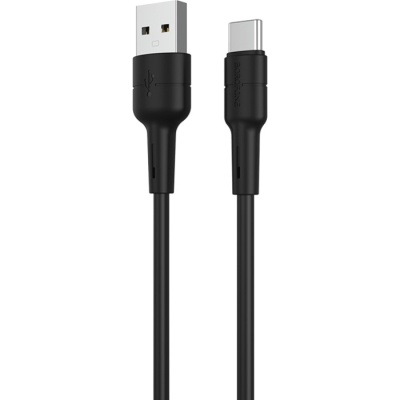 Дата кабель USB 2.0 AM to Type-C 1.0m BX30 Silicone 3A Black BOROFONE (BX30CB)
