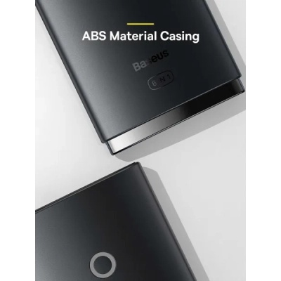 Концентратор Baseus USB-C 6-in-1 HDMI + 2xUSB 3.0 + USB-C + SD/TF black (WKQX050001)