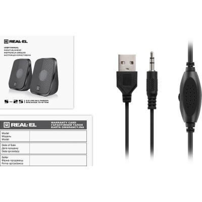 Акустична система REAL-EL S-25 USB Black (EL121100022)
