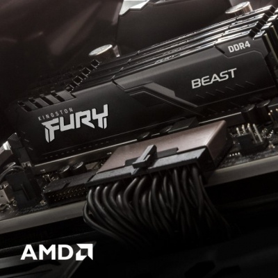 Модуль памяти для компьютера DDR4 128GB (2x32GB) 3600 MHz Beast Black Kingston Fury (ex.HyperX) (KF436C18BBK4/128)