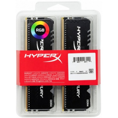 Модуль памяти для компьютера DDR4 64GB (4x16GB) 3200 MHz Fury RGB Black Kingston Fury (ex.HyperX) (HX432C16FB3AK4/64)