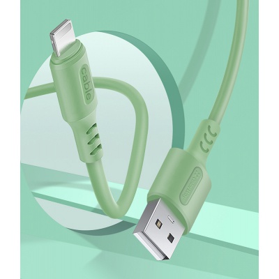 Дата кабель USB 2.0 AM to Type-C 1.0m soft silicone green ColorWay (CW-CBUC042-GR)