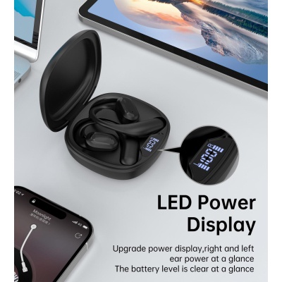 Навушники Choetech Open-ear з LED дисплеєм Black (BH-T25-BK)