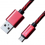 Дата кабель Grand-X USB - micro USB, Cu, 1.5A, Red/Blac, 1m (FM05RB)