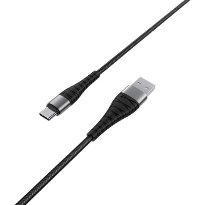 Дата кабель USB 2.0 AM to USB-C 1.0m 2.4A nylon BX32 black BOROFONE (6931474710451)
