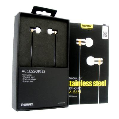 Наушники HF RM-565i White (metal + mic + button call answering) Remax (43652)