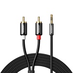 Кабель мультимедійний 3.5mm M to 2xRCA M 3.0m AV116 black UGREEN (10590)