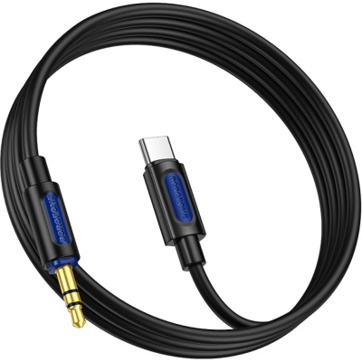 Кабель мультимедійний USB-C to 3.5mm M 1.0m silicone black BOROFONE (6941991114410)