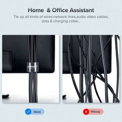 Набір для кріплення стрічка-липучка LP124 20mm Cable Tie Band 2m Black UGREEN (40354)