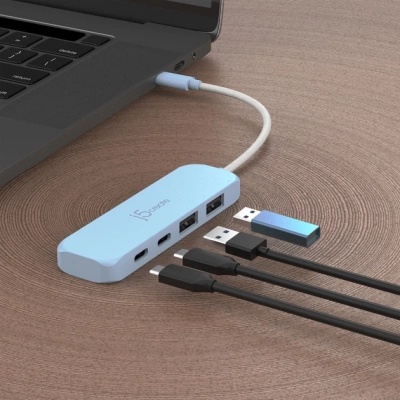 Концентратор J5create USB-C to 2xUSB-A + 2xUSB-C 3.2 10Gbps cyan (JCH342EC-N)