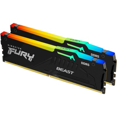 Модуль пам'яті для комп'ютера DDR5 64GB (2x32GB) 4800 MHz FURY Beast RGB Kingston Fury (ex.HyperX) (KF548C38BBAK2-64)