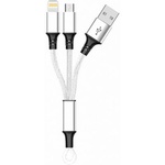 Дата кабель USB 2.0 AM to Lightning + Micro 5P 0.20m silver XoKo (SC-205-SL)