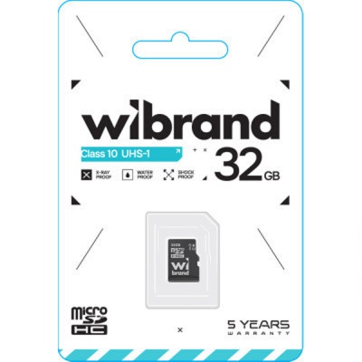 Карта пам'яті Wibrand 32GB mictoSD class 10 (WICDHU1/32GB)