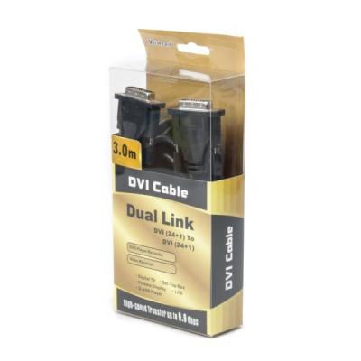 Кабель мультимедийный DVI to DVI 24+1pin, 3.0m Viewcon (VD 106-3м)