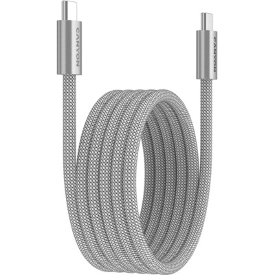 Дата кабель USB-C to USB-C 1.0m 60W Magnet Braided Light Grey Canyon (CND-CCMG60AB15LG)