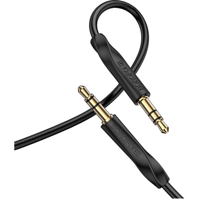 Кабель мультимедійний 3.5mm M to 3.5mm M black BOROFONE (6974443389166)