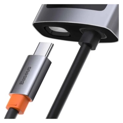 Концентратор Baseus USB-C 4-in-1 3xUSB 3.0 + RJ45 1000Mbps gray (WKWG070113)
