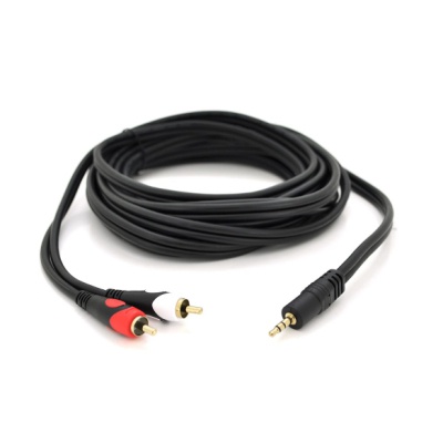 Кабель мультимедійний 3.5mm M to 2xRCA M 3.0m black Voltronic (YT-3.5(M)/2хRCA(M)-3.0PCu)