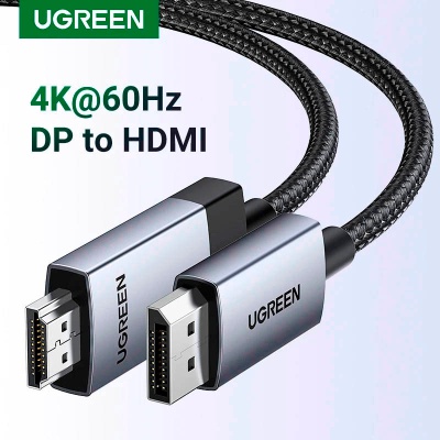 Кабель мультимедійний DisplayPort M to HDMI M 1.0m V2.0 4K60Hz DP119 black UGREEN (15773)