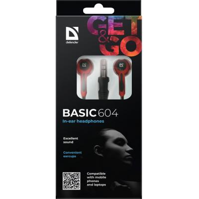 Навушники Defender Basic 604 Black-Red (63605)