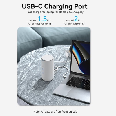 Концентратор Vention USB3.1 Type-C to HDMI/VGA/USB3.0x3/RJ45/SD/TF/TRRS 3.5m/PD/DC100W12-in-1 (TPHWC-EU)